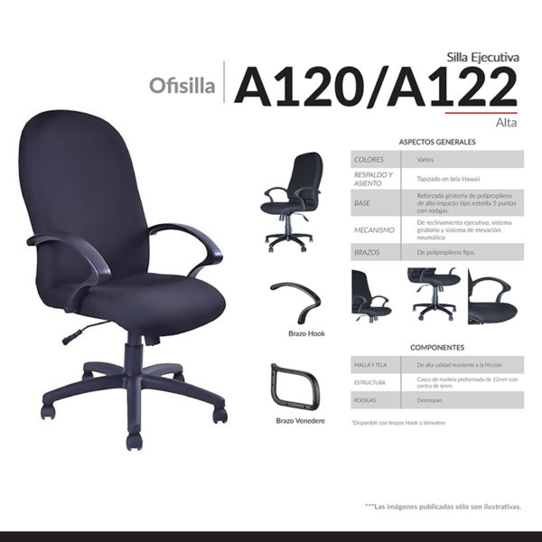 silla para oficina NEW ADMIRAL ALTO BRAZO HOOK